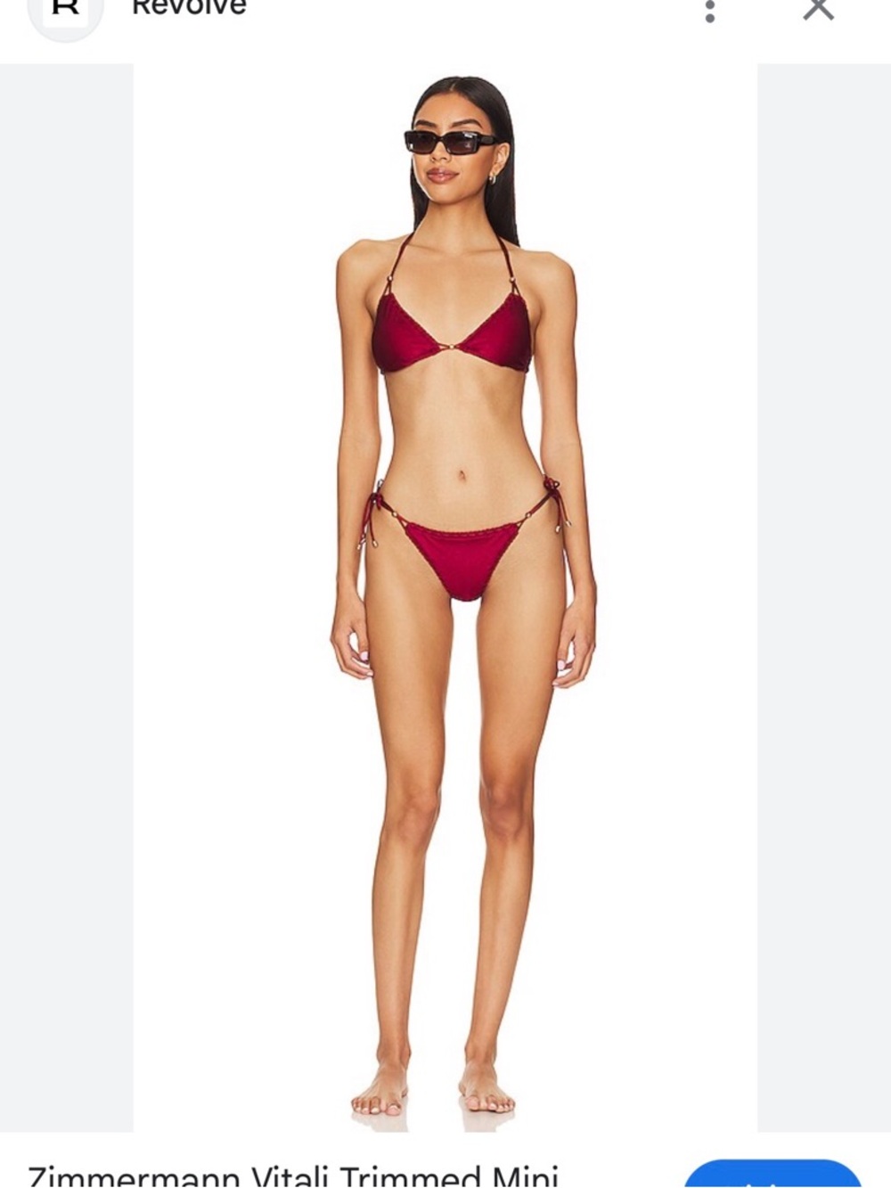 Zimmermann eyelt Trimmed Mini Triangle Bikini - red